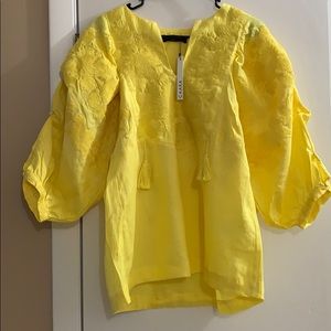 Embroidered yellow tunic